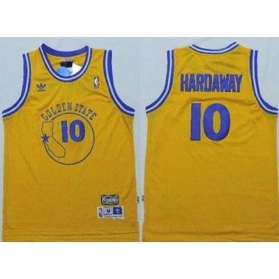 Golden State Warriors #10 Tim Hardaway Gold New Throwback Stitched NBA Jersey Men's